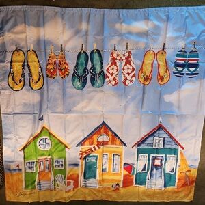 Flip Flop Shower Curtain, Rugs, Towels & Shower Hooks